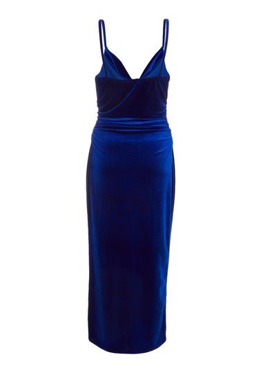 Quiz Blue Velvet Midaxi Dress