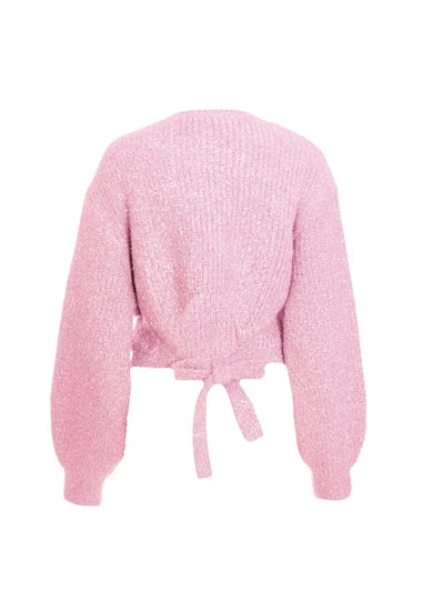 Quiz Pink Tinsel Knit Jumper