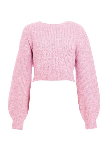 Quiz Pink Tinsel Knit Jumper