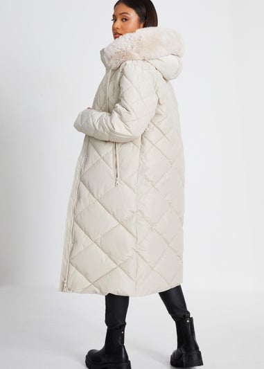 Quiz Stone Petite Quilted Longline Parka