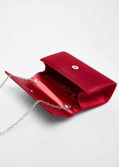 Quiz Red Satin Top Handle Bag