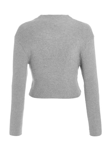 Quiz Grey Knit Turtle Neck Jumper