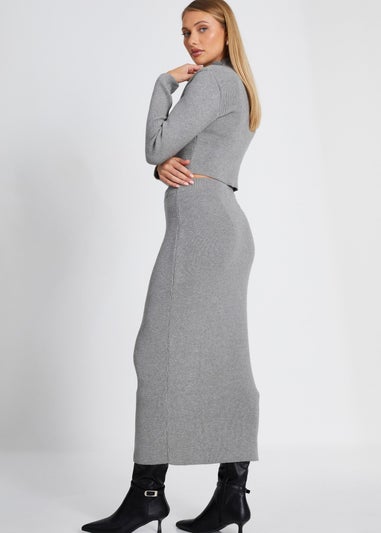 Quiz Grey Knit Midaxi Skirt