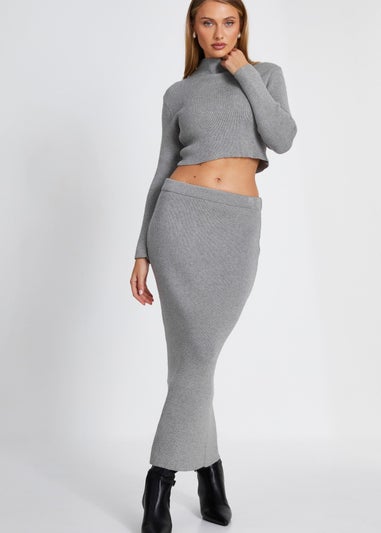 Quiz Grey Knit Midaxi Skirt