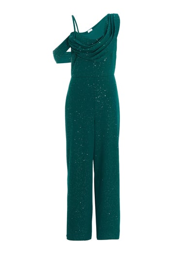 Quiz Green Glitter Palazzo Jumpsuit