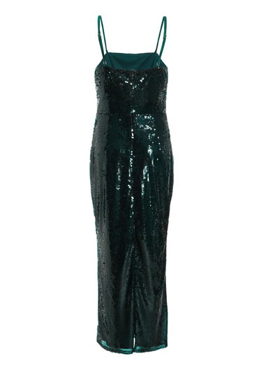 Quiz Green Sequin Midaxi Dress