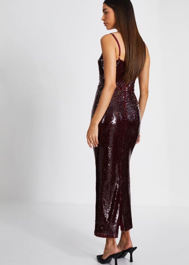 Quiz Red Sequin Midaxi Dress