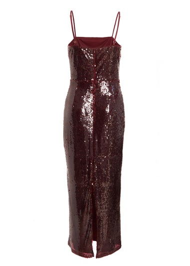 Quiz Red Sequin Midaxi Dress