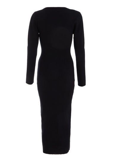 Quiz Black Diamante Trim Jumper Dress