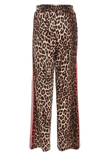 Quiz Stone Animal Print Wide Leg Joggers