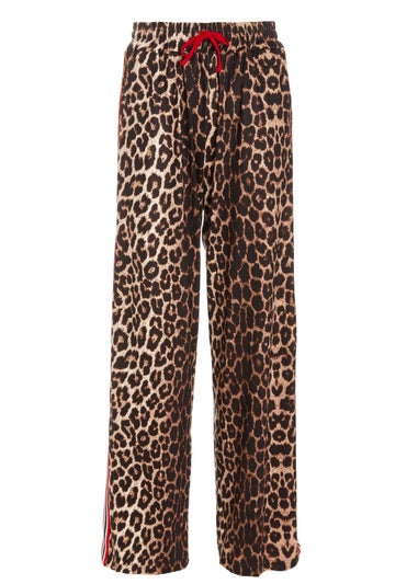 Quiz Stone Animal Print Wide Leg Joggers