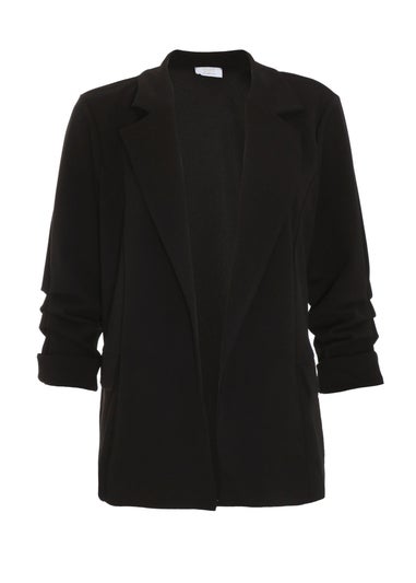 Quiz Black Petite Ruched Blazer