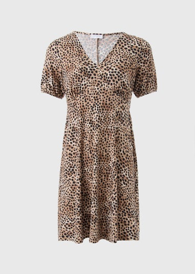 Brown Animal Print Mini Dress