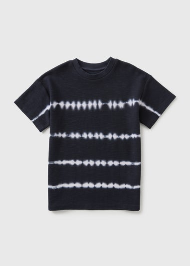 Boys Navy Waffle Tie Dye Top (7-15yrs)