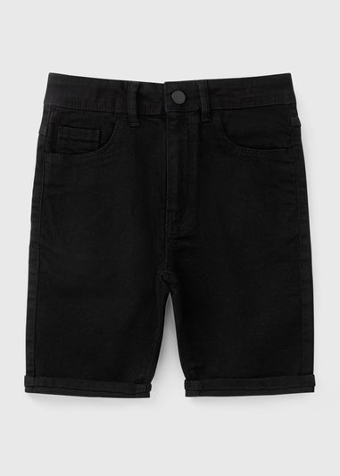 Boys Black Skinny Denim Shorts (7-15yrs)