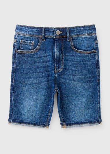 Boys Mid Wash Skinny Denim Shorts (7-15yrs)