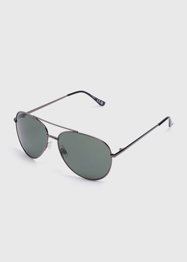 Black Smoked Aviator Sunglasses