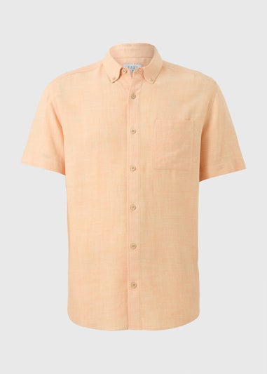 Peach Dyed Linen Blend Shirt