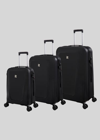 IT Luggage Black Hard Suitcase