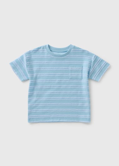 Boys Blue Textured Stripe T-Shirt (1-7yrs)