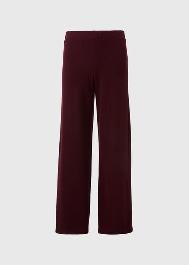 Burgundy Soft Touch Wide Leg Trousers