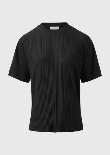 Black Plisse Co Ord T-Shirt