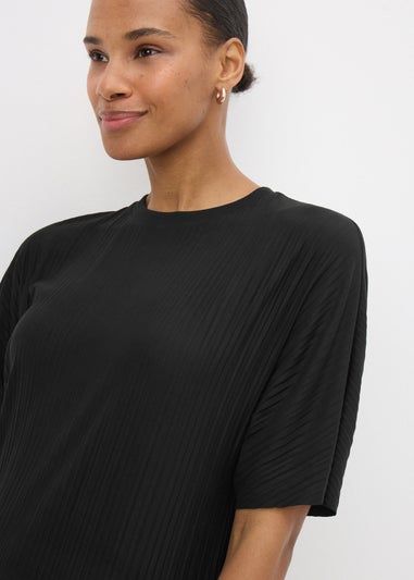 Black Plisse Co Ord T-Shirt