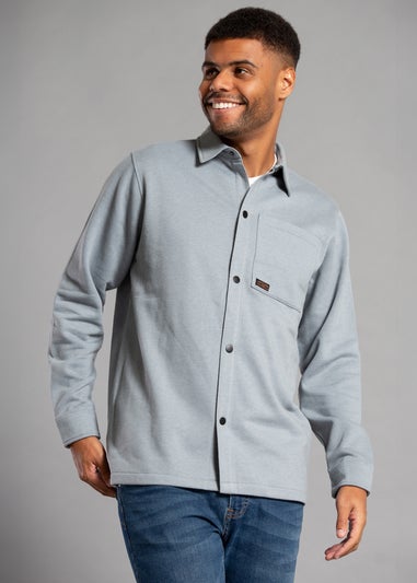 Tokyo Laundry Grey Cotton Blend Brush-Back Fleece Long Sleeve Shirt