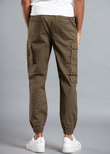 Tokyo Laundry Khaki Belted Cotton Cargo Trousers