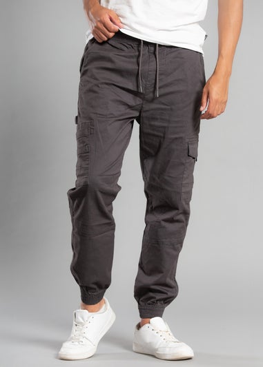 Tokyo Laundry Grey Cotton Drawstring Cargo Trousers