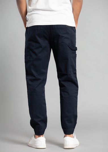 Tokyo Laundry Navy Cotton Drawstring Cargo Trousers