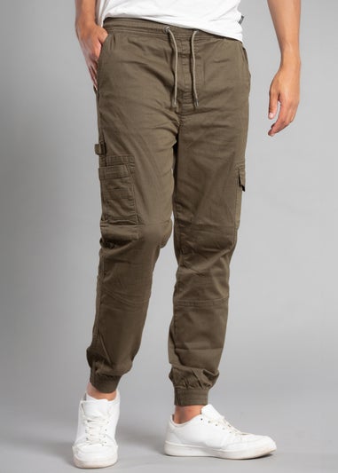 Tokyo Laundry Khaki Cotton Drawstring Cargo Trousers