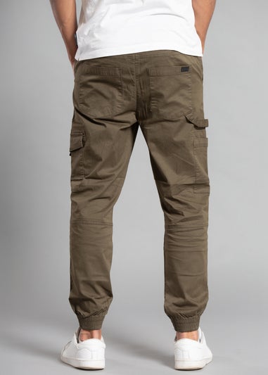 Tokyo Laundry Khaki Cotton Drawstring Cargo Trousers