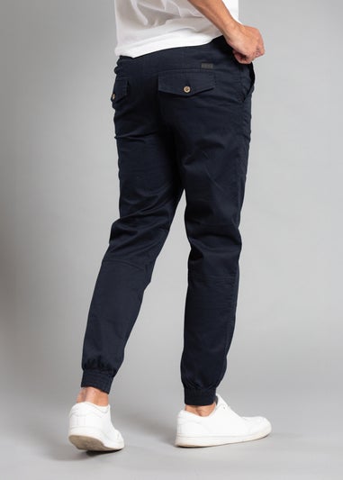 Tokyo Laundry Navy Cotton Cuffed Trouser