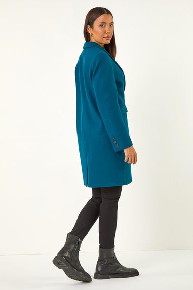Roman Teal Tailored Single Breasted Coat