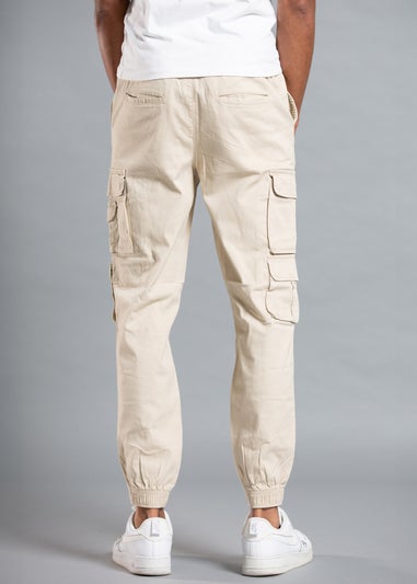 Tokyo Laundry Beige Belted Cotton Cargo Trousers