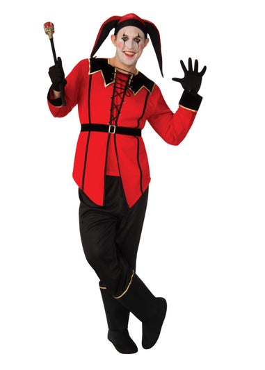 Bristol Novelty Black/Red Court Jester Costume