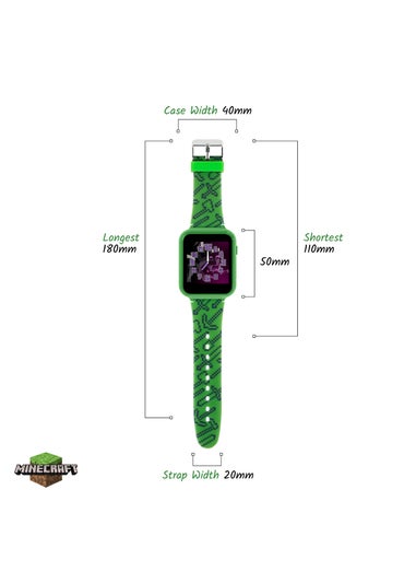 Disney Minecraft Green Silicon Strap Watch