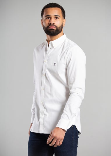 French Connection White Cotton Long Sleeve Oxford Shirt