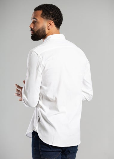 French Connection White Cotton Long Sleeve Oxford Shirt