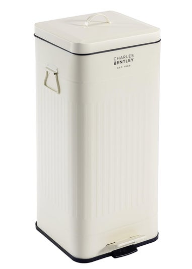 Charles Bentley Cream Square Retro Kitchen Pedal Bin