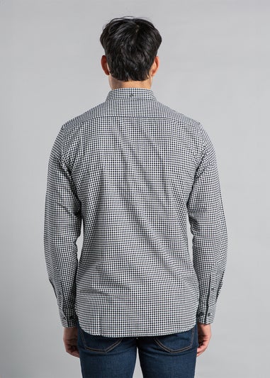 French Connection Navy Cotton Long Sleeve Gingham Shirt