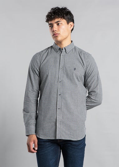French Connection Navy Cotton Long Sleeve Gingham Shirt