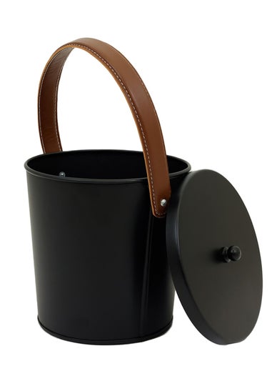 Charles Bentley Plum Leather Handled Ash Bucket