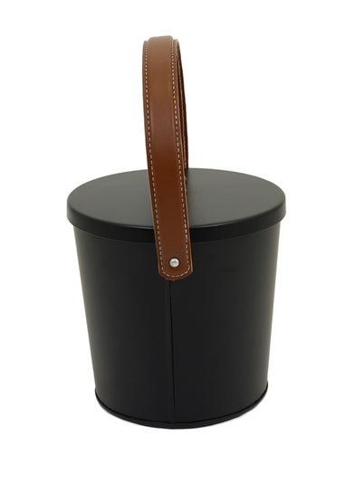 Charles Bentley Plum Leather Handled Ash Bucket