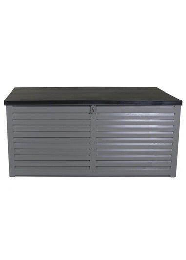 Charles Bentley Grey and Black Large Outdoor Plastic Storage Box