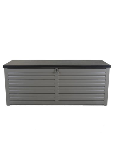 Charles Bentley 390L Grey and Black Outdoor Plastic Storage Box