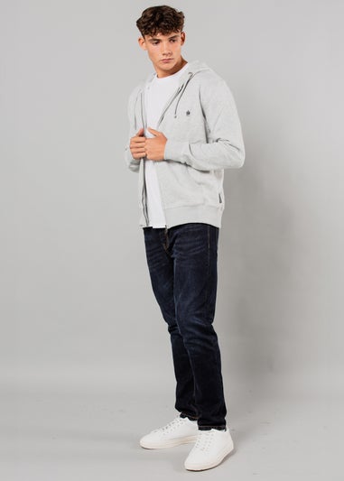 French Connection Light Grey Cotton Blend Zip Hoody