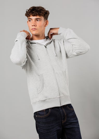 French Connection Light Grey Cotton Blend Zip Hoody