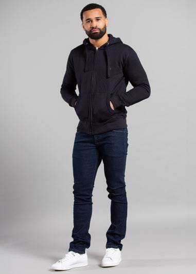 French Connection Navy Cotton Blend Zip Hoody